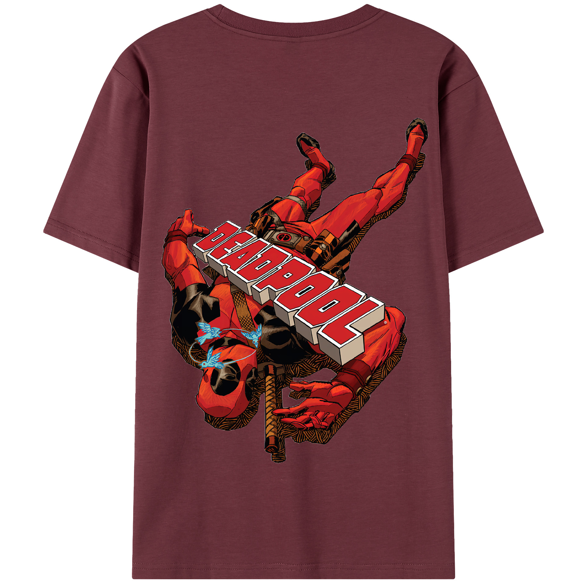 （画像用） Deadpool デッドプール 綿100％半袖Tシャツ（背面プリント）